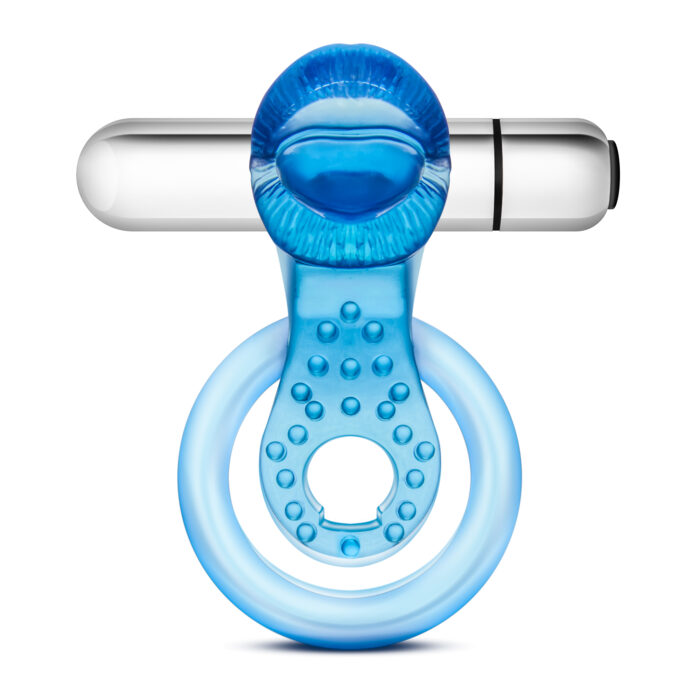 Stay Hard 10 Function Vibrating Tongue Ring - Blue - Image 6