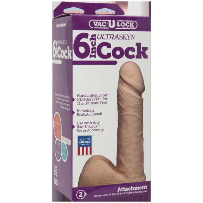 Vac-U-Lock 6 Inch Ultraskyn Cock - Vanilla - Image 2