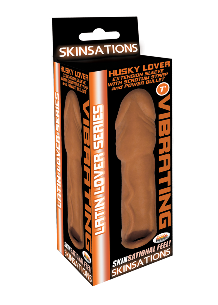 Skinsations Latin Lover Series Husky Lover 7 Inch Vibrating - Brown - Image 2