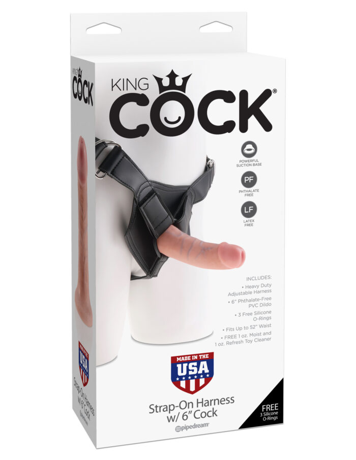 King Cock Strap on Harness With 6 Inch Cock - Light - Image 5