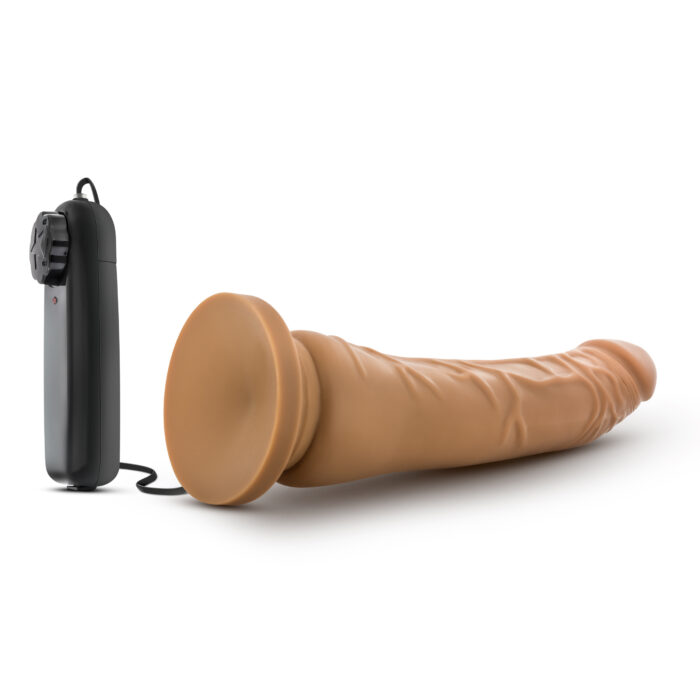 Dr. Skin - 8.5 Inch Vibrating Realistic Cock With  Suction Cup - Mocha - Image 4